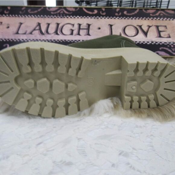 On Your Feet Green Combat Boots - Picture 2 of 4